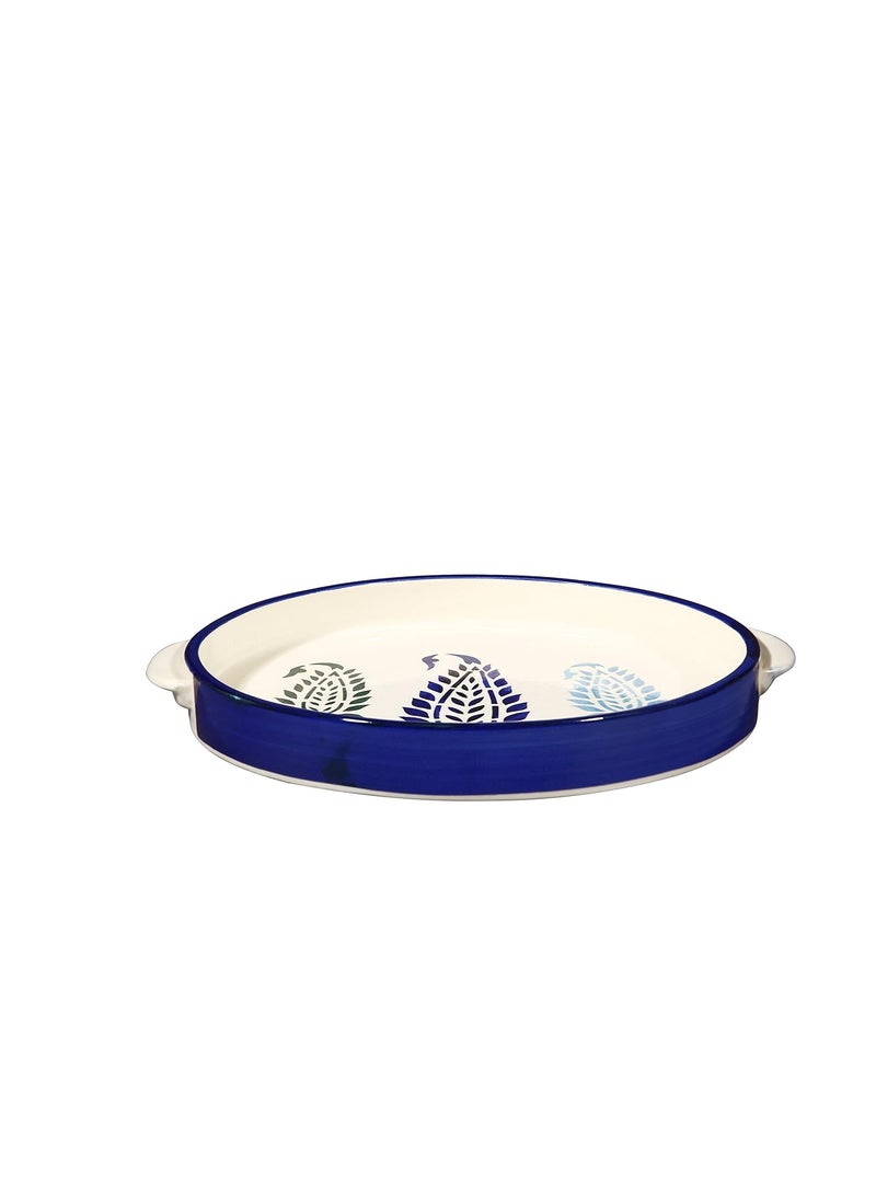 Caffeine - Caffeine Ceramic Handmade Blue Boota Tea Tray Set Morning Set Set of 6 - Image 1