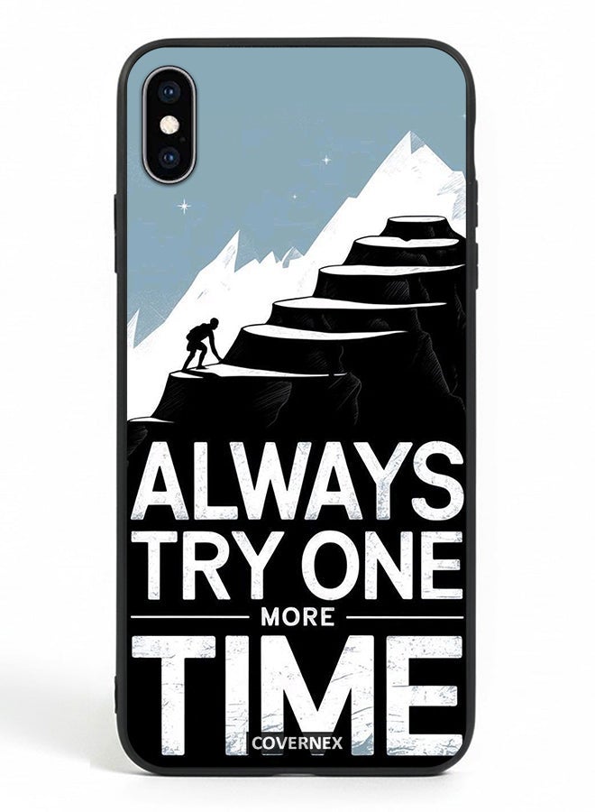 Covernex Apple iPhone Xs Max Protective Case Cover Printed Featuring Always Try One More Time - Image 2