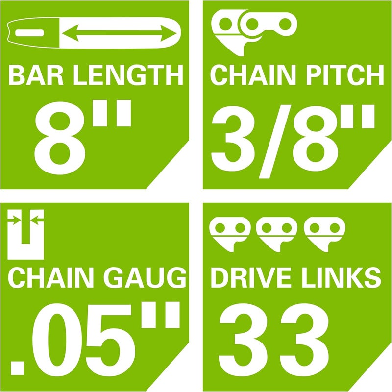 Greenworks 8" Replacement Pole Saw Bar and Chain Combo - Image 3