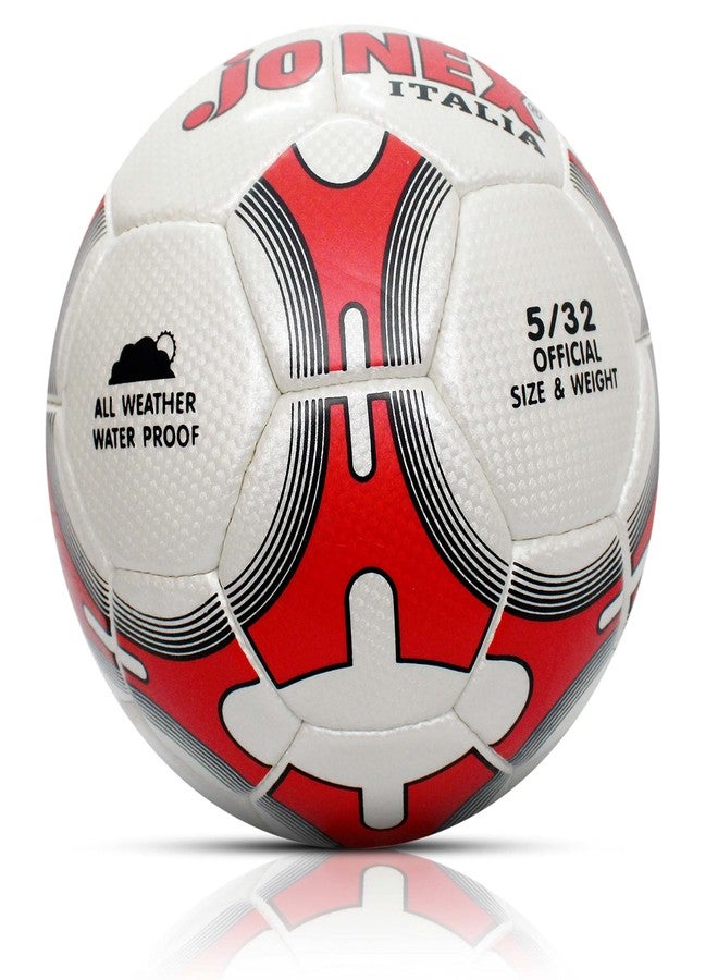 Jonex JJ Jonex Football, 32 Panel Size 5 Soccer Balls for Professional Players (White Red - Italia) - Image 2