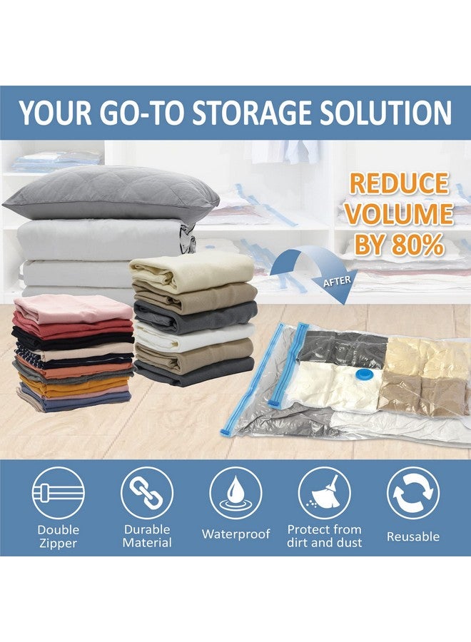 Cozy Essential 12 Pack Vacuum Storage Bags, Space Saver Vacuum Storage Bags, Vacuum Seal Bags for Clothing, Clothes, Comforters and Blankets, Hand Pump Included - Image 2