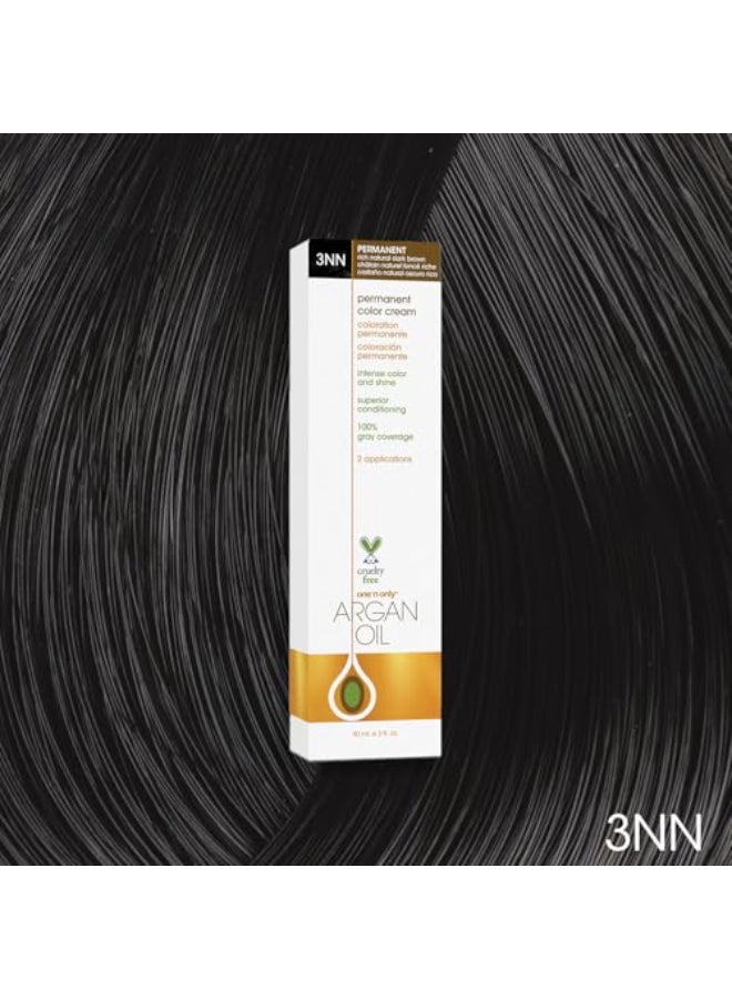 One N Only Permanent Hair Color Permanent Hair Dye Made with Argan Oil Delivers Rich Accurate Tones with Gray Coverage Improves Moisture Elasticity 3NN Rich Natural Dark Brown 3 oz - Image 3