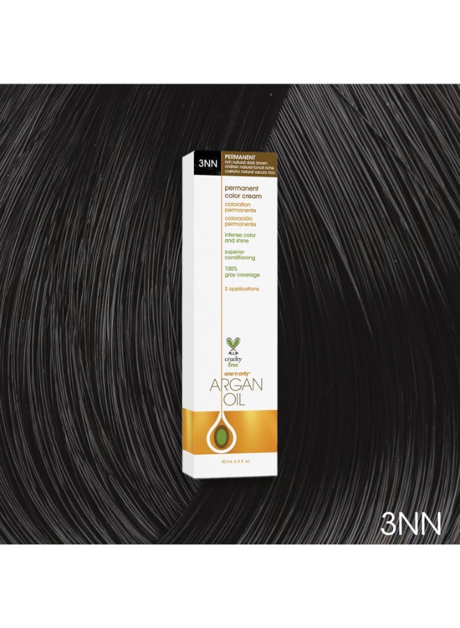 One N Only Permanent Hair Color Permanent Hair Dye Made with Argan Oil Delivers Rich Accurate Tones with Gray Coverage Improves Moisture Elasticity 3NN Rich Natural Dark Brown 3 oz - Image 4