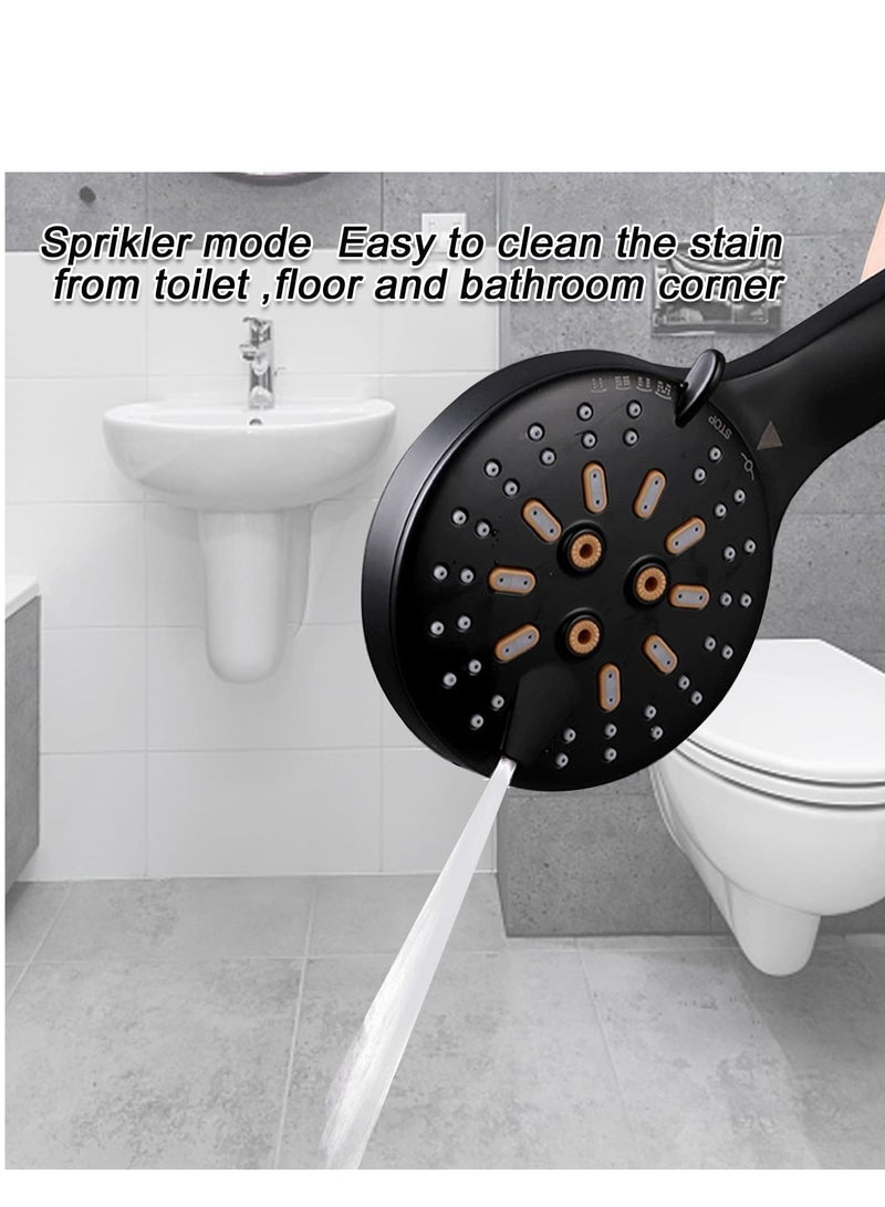 Y&D Handheld Shower Head Set Stainless Steel Bath Showerheads, Heads High Pressure With 6 Function Setting Multi functions Holder 9.8Inch Sprinkler  - Image 3