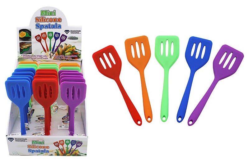 Diamond Visions 111838 Mini Silicone Spatula Turner MultiPack in Assorted Colors 2 Spatulas