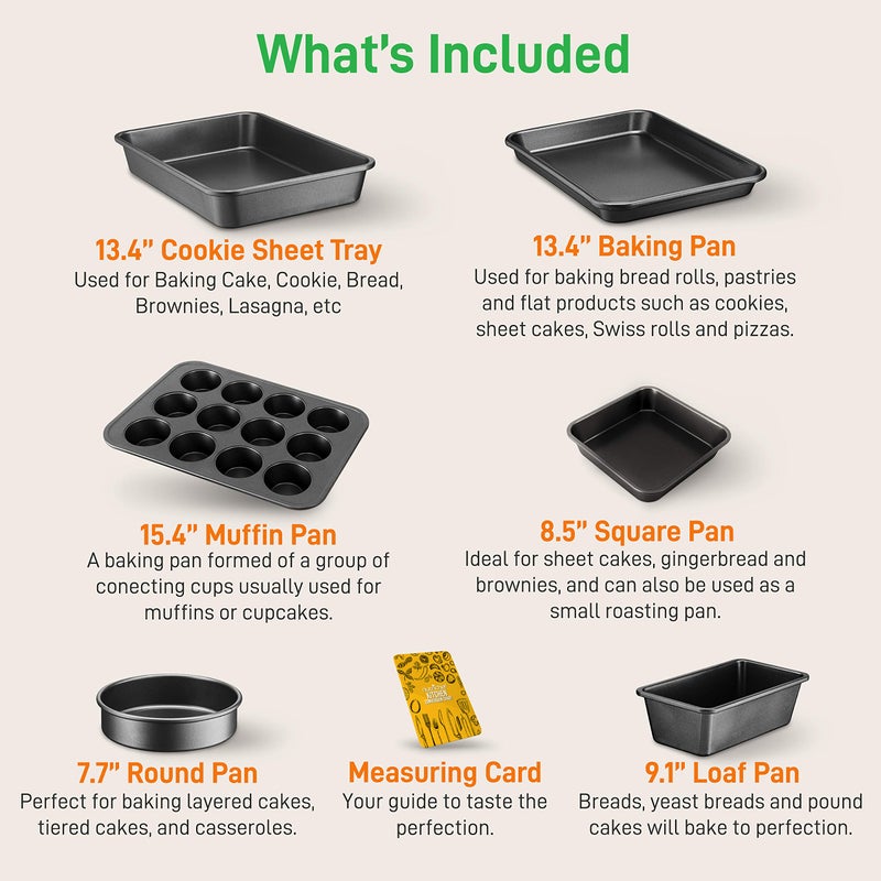 NutriChef Stackable Non-Stick Baking Pan Set – Carbon Steel Bakeware Set w/ Cookie Sheet, Muffin & Loaf Pan, Double Coated for Easy Release, Oven & Dishwasher Safe, Resists Warping, – Easy to Clean - Image 2