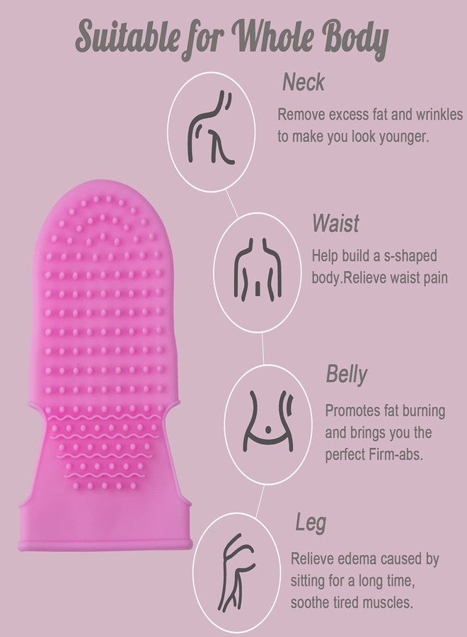 Wumimi Professional Massage Mitts, Silicone Body Exfoliating Gloves, Two-sided Gentle Skin Care Tool, Anti Cellulite Lymphatic Drainage, Back Scrubber (pink) - Image 4