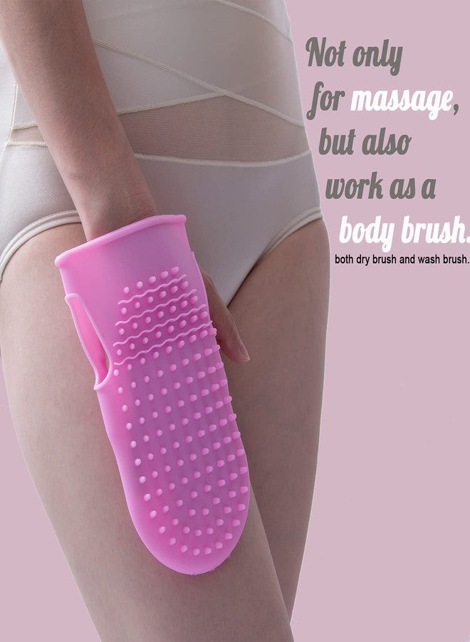 Wumimi Professional Massage Mitts, Silicone Body Exfoliating Gloves, Two-sided Gentle Skin Care Tool, Anti Cellulite Lymphatic Drainage, Back Scrubber (pink) - Image 3