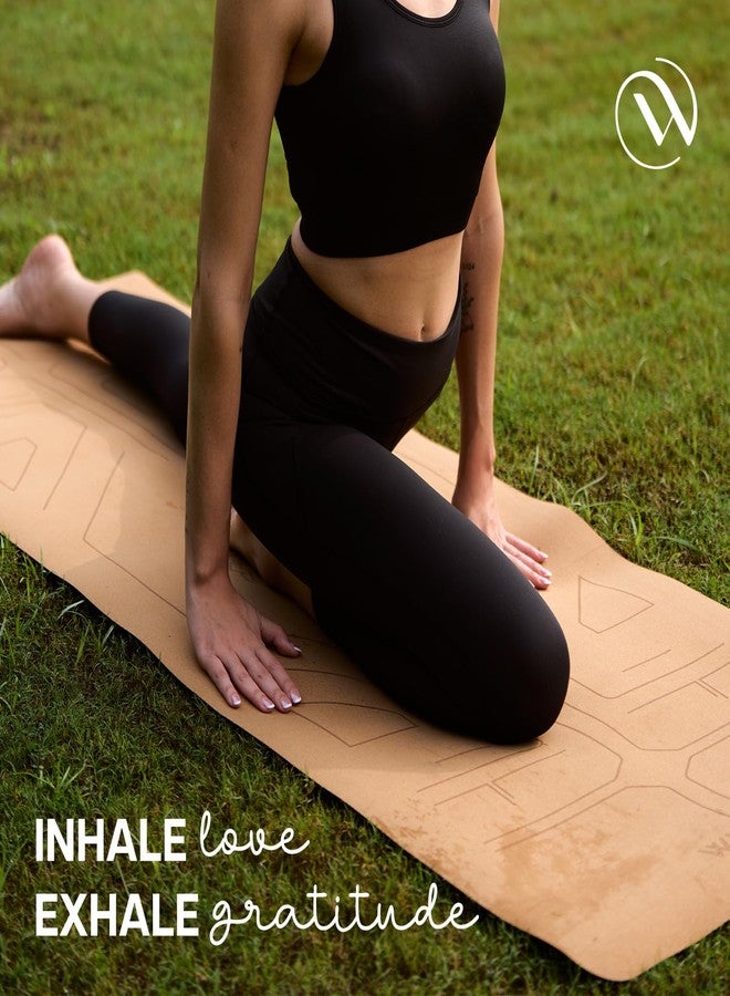Wiselife Cork Natural Rubber Yoga Mat/Carry Strap (5MM | Extra Large Extra Wide | Anti skid Anti slip) for Yoga & Workout (Cork) - Image 5