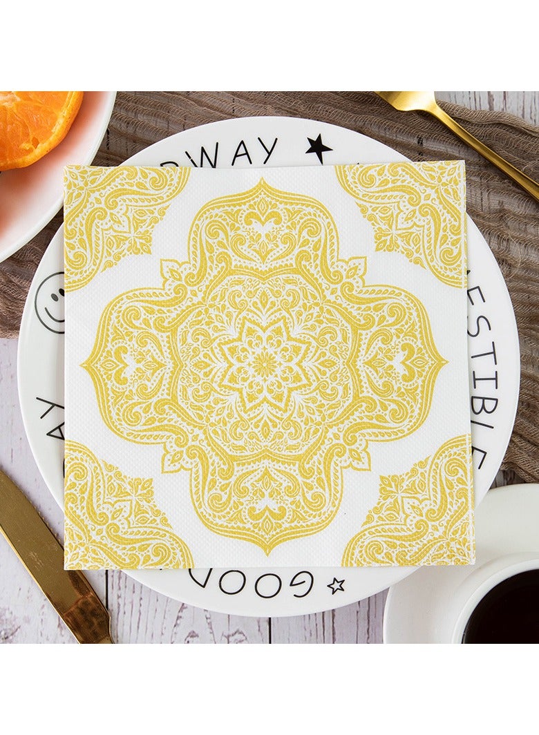 100pcs Color Napkins Decor Printing Napkin Printed Napkins Wedding Napkin Wedding Decoration Tea Party Decorations Disposable Tissue  - Image 1