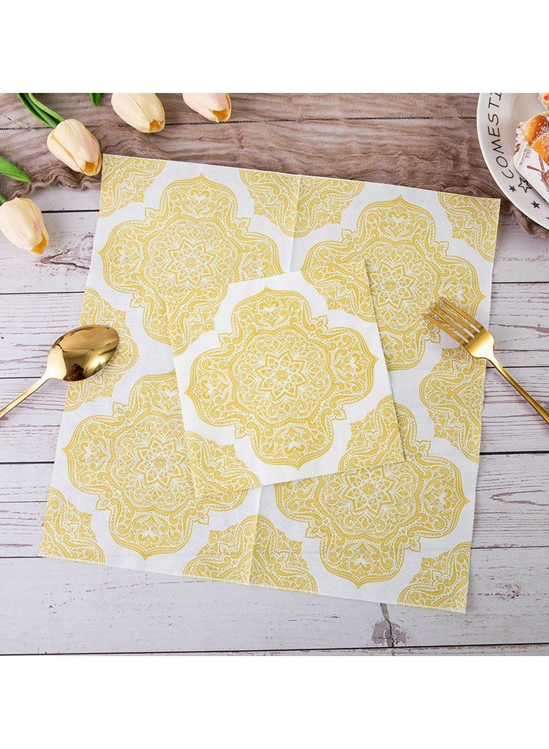 100pcs Color Napkins Decor Printing Napkin Printed Napkins Wedding Napkin Wedding Decoration Tea Party Decorations Disposable Tissue  - Image 3