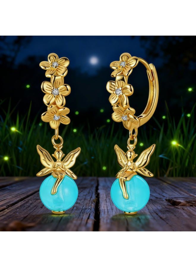 Hapour Gold Plated 925 Sterling Silver Dangle Earrings Trendy Dangle Hoop Earrings for Women Cubic Zirconia Heart Butterfly Drop Lightweight Dainty Earrings, Sterling Silver, Cubic Zirconia - Image 4