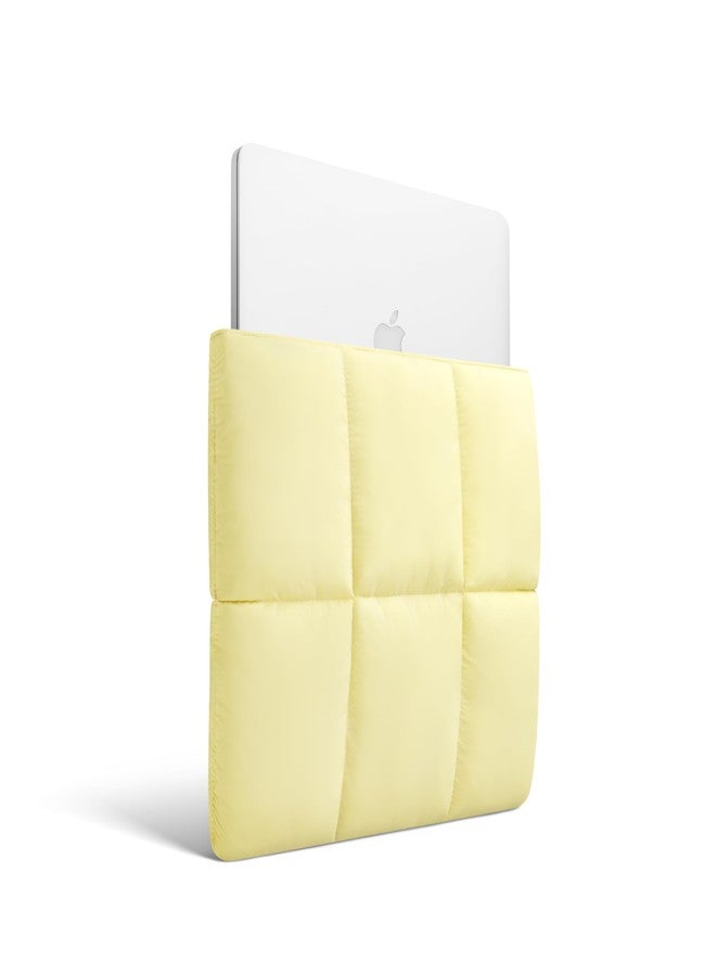 Comfyable Puffy Laptop Sleeve 13 Inch 14 Inch, Quilted Puffer Laptop Carrying Case, Pillow Case Compatible with MacBook Air M4 2025 M3 M2 M1, MacBook Pro M4 Pro/Max, Butter Yellow - Image 2
