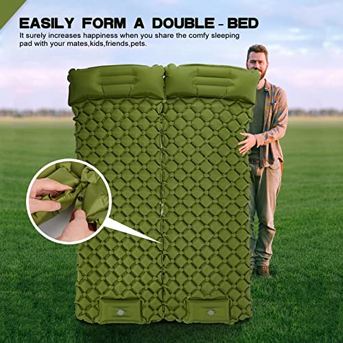 CLUEMART Camping Sleeping Pad, Ultralight Camping Mat with Pillow Built-in Foot Pump Inflatable Sleeping Pads Compact for Camping Backpacking Hiking Traveling Tent (Blue) - Image 5