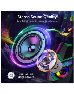 Excefore V20 PC Speakers for Desktop, Mini RGB Computer Speakers, USB Powered 3.5mm Aux Portable Gaming Speakers, Multimedia Speakers for Laptop, Monitor Speakers Plug and Play  - Image 2