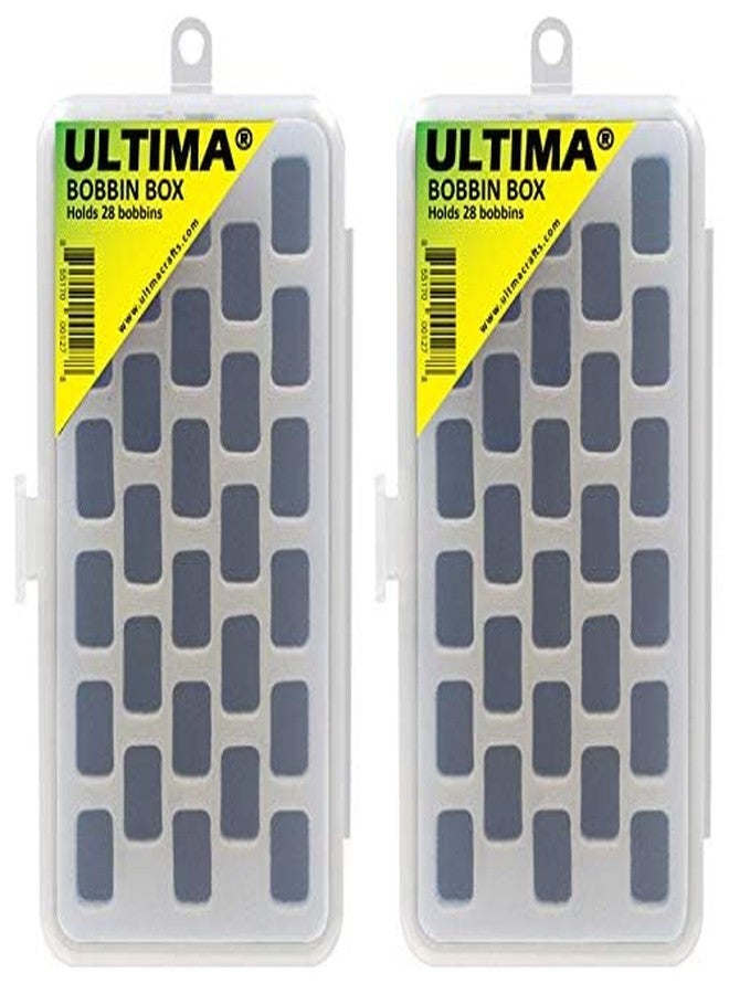 Ultima Bobbin Cases, Two Pack - Two Plastic See Through Bobbin Storage Boxes - Each Bobbin Holder Holds 28 Class-15 (SA156) Bobbins - Image 2