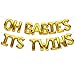 PartyForever OH BABIES ITS TWINS Balloon Gold for Twins Baby Shower Decorations and Supplies Twins Gender Reveal Party Foil Letters Balloons Banner - Image 3