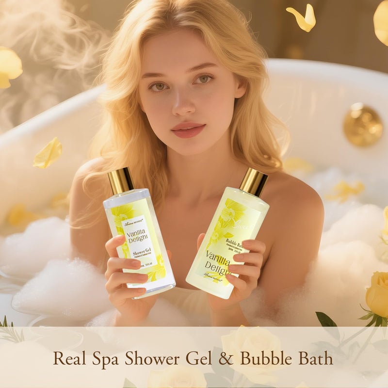 ArioseMonde Spa Gifts for Women 15Pcs Vanilla Rose Women Spa Gift Baskets wBody Mist Diffuser Bath Bomb Relaxing Bath Sets Mothers Day Gifts for Mom Unique Birthday Gift Basket - Image 5