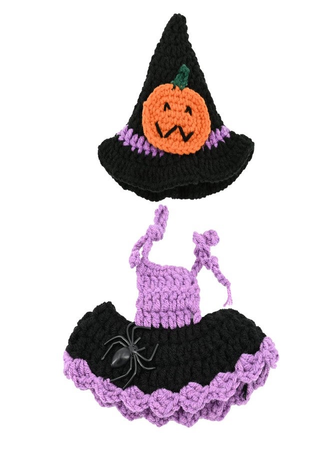 Evowatt Knit Clothes for Labubu Dolls - 2-Piece Outfit Set (Knitted Hat & Dress), Fits 17cm Dolls, Soft and Stylish Doll Clothes Accessories (No Doll)_Purple - Image 1
