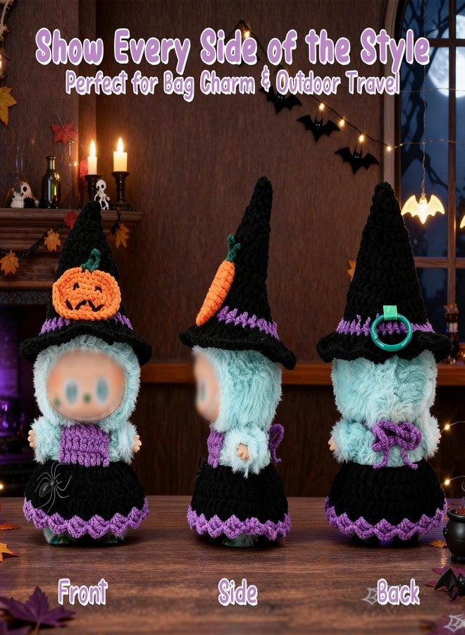 Evowatt Knit Clothes for Labubu Dolls - 2-Piece Outfit Set (Knitted Hat & Dress), Fits 17cm Dolls, Soft and Stylish Doll Clothes Accessories (No Doll)_Purple - Image 5