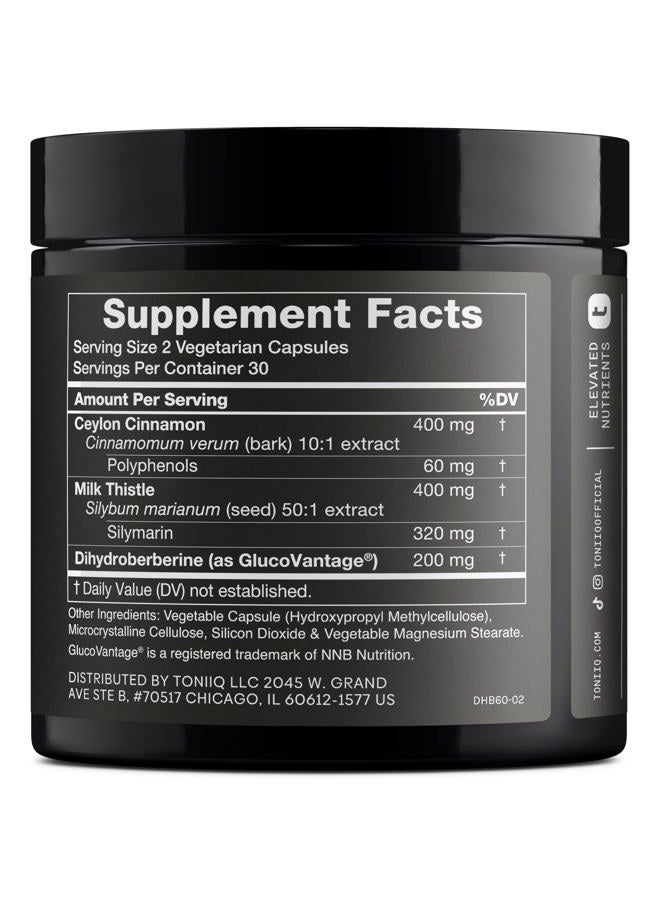 Toniiq Dihydroberberine Supplement - Ultra High Potency 1,000mg Formula with GlucoVantage, 10:1 Ceylon Cinnamon & 50:1 Milk Thistle - Third-Party Lab Tested - Image 2