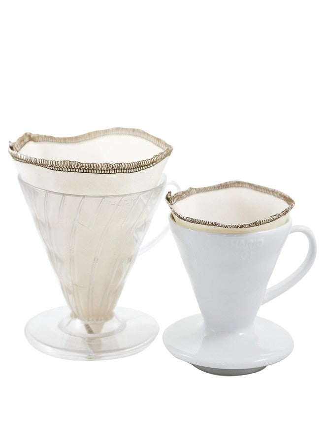 CoffeeSock Reusable Coffee Filters - Hario v60 01 Small (2 Filters) - Organic Natural Cotton Coffee Filters Made in the USA - Ultra-Durable 1 Year Filter Set - Eco-Friendly Compostable Cloth - Image 3
