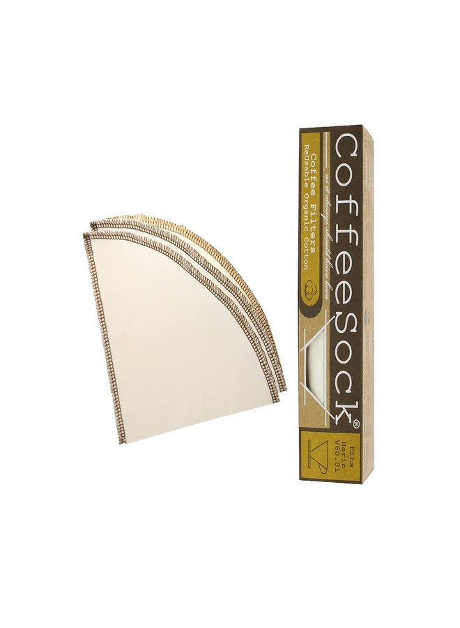 CoffeeSock Reusable Coffee Filters - Hario v60 01 Small (2 Filters) - Organic Natural Cotton Coffee Filters Made in the USA - Ultra-Durable 1 Year Filter Set - Eco-Friendly Compostable Cloth - Image 1