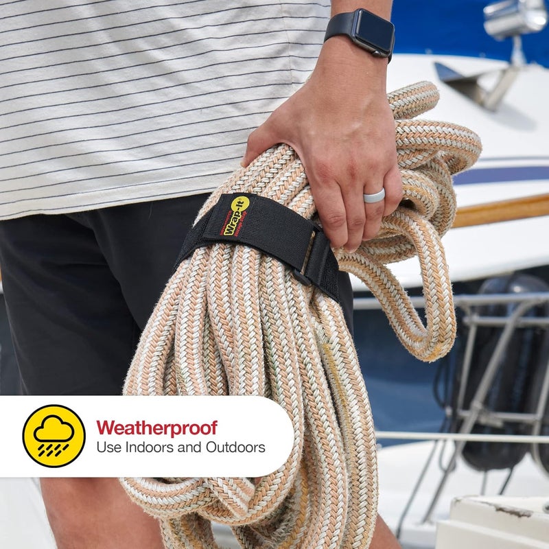 Wrap-It Storage - Super-Stretch, 18" (6 Pack) - Elastic Hook and Loop Cinch Straps - Extension Cord Organizer, Hose and Cables Straps, Cord Wrap - Image 4