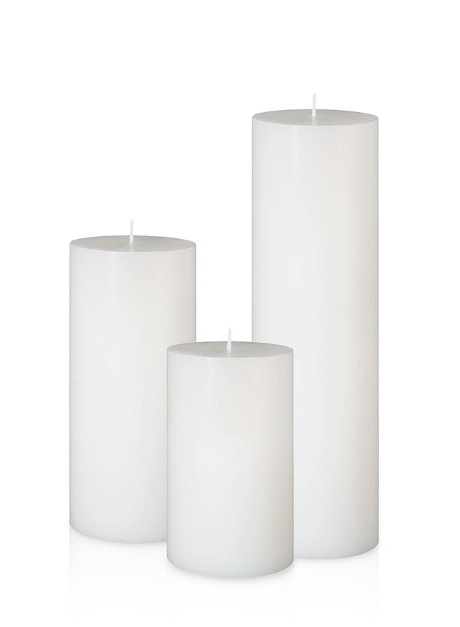 Haoson Set of 3 Different Sizes White Pillar Candles, Unscented Dripless 2.75x3, 2.75x4, 2.75x6 Inch Cylinder Column Wax Long Burning Candles for Home Power Outage Emergency Dinner Table Decoration - Image 1