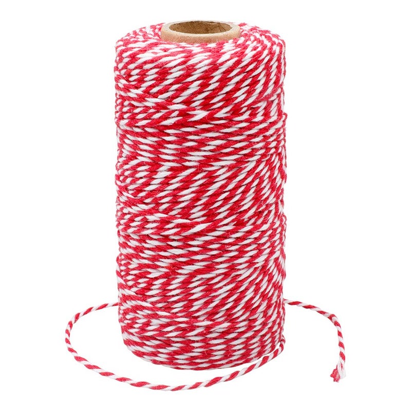 G2PLUS Christmas StringGift Wrapping String2MM White and Red Twine String328Feet Cotton Natural String Butchers Twine for Gift PackagingBakingDIY Arts  Crafts