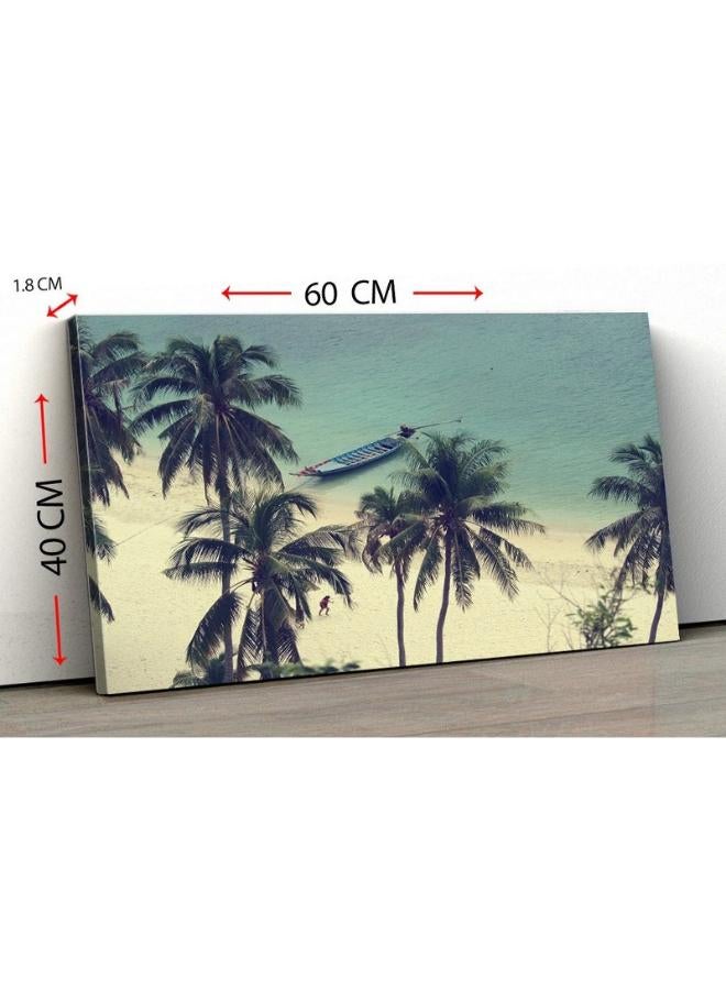 Home Gallery Canvas Wall Art, Abstract Framed Portrait of boat on the beach - Image 5
