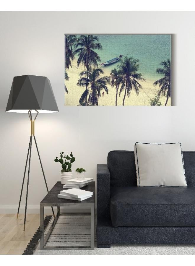 Home Gallery Canvas Wall Art, Abstract Framed Portrait of boat on the beach - Image 3