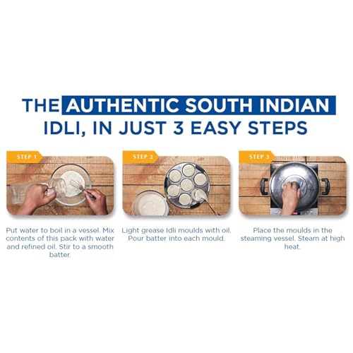 Gits Instant Rice Idli Breakfast Mix, Makes 45 per Pack, Pure Veg, Authentic South Indian Breakfast Recipe, 1500g (Pack of 3 X 500g Each) - Image 5
