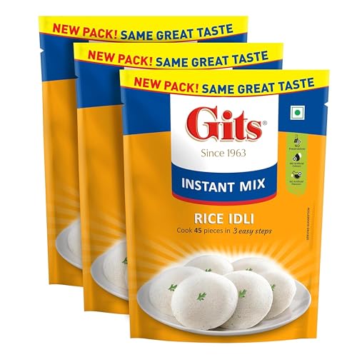 Gits Instant Rice Idli Breakfast Mix, Makes 45 per Pack, Pure Veg, Authentic South Indian Breakfast Recipe, 1500g (Pack of 3 X 500g Each) - Image 1