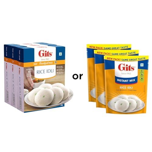 Gits Instant Rice Idli Breakfast Mix, Makes 45 per Pack, Pure Veg, Authentic South Indian Breakfast Recipe, 1500g (Pack of 3 X 500g Each) - Image 4