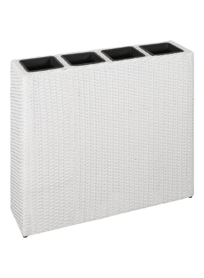 vidaxl vidaXL Garden Raised Bed with 4 Pots Poly Rattan White  - Image 1