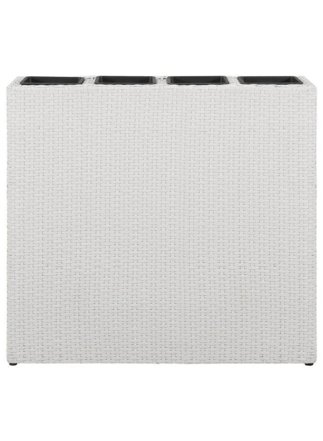 vidaxl vidaXL Garden Raised Bed with 4 Pots Poly Rattan White  - Image 2
