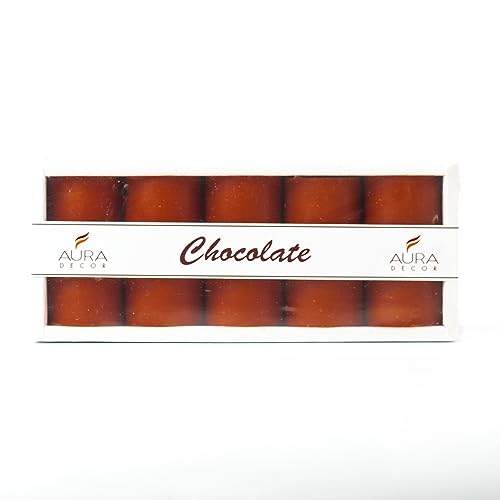 AURA DECOR AuraDecor Set of 5 Fragrance Pillar Candle || Long Burning || Aroma Candle || Gift Set || Candle Pillar Set (Chocolate) - Image 4