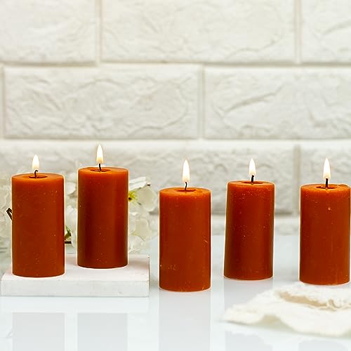 AURA DECOR AuraDecor Set of 5 Fragrance Pillar Candle || Long Burning || Aroma Candle || Gift Set || Candle Pillar Set (Chocolate) - Image 2