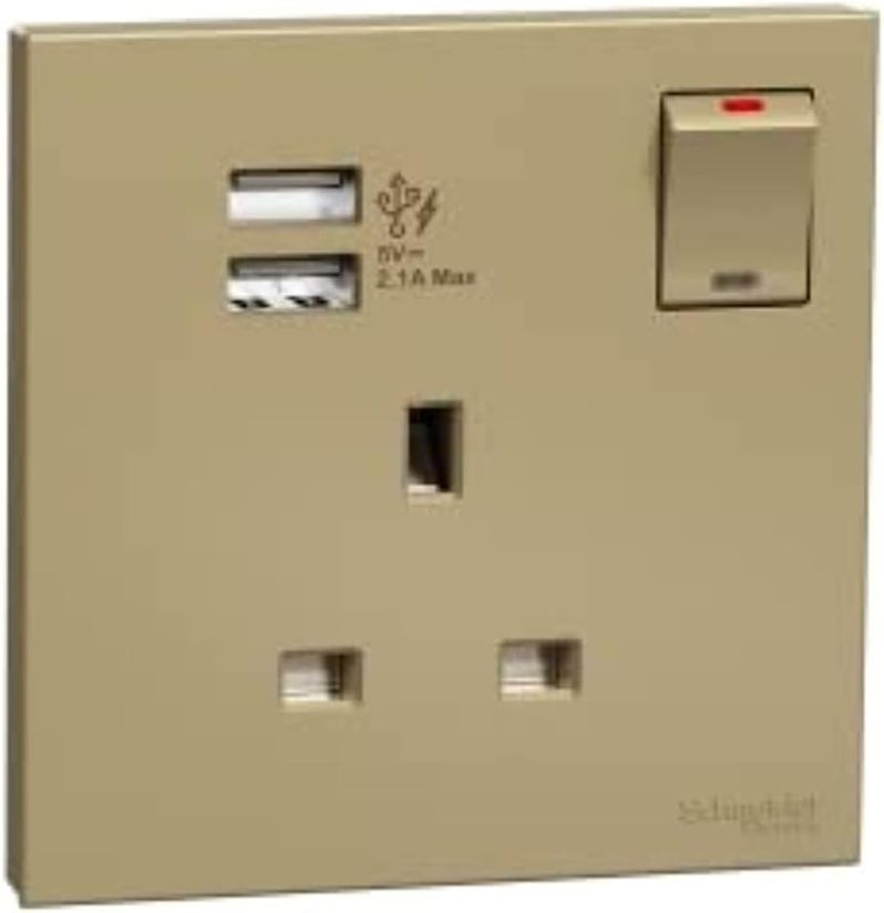 Schneider مقبس شنايدر إلكتريك أفاتار أون C 1 منفذ مع USB - Image 1