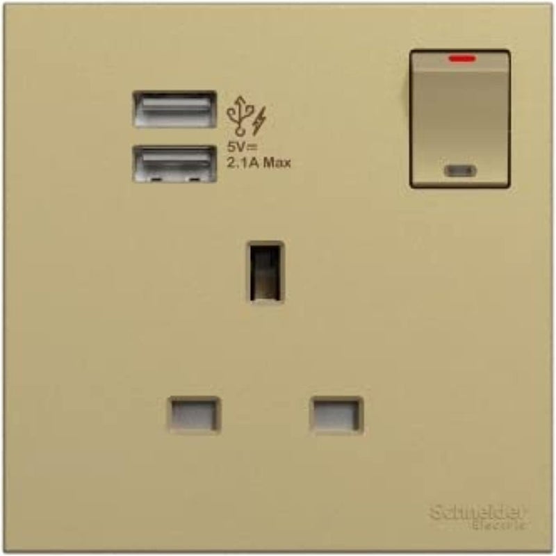 Schneider مقبس شنايدر إلكتريك أفاتار أون C 1 منفذ مع USB - Image 4