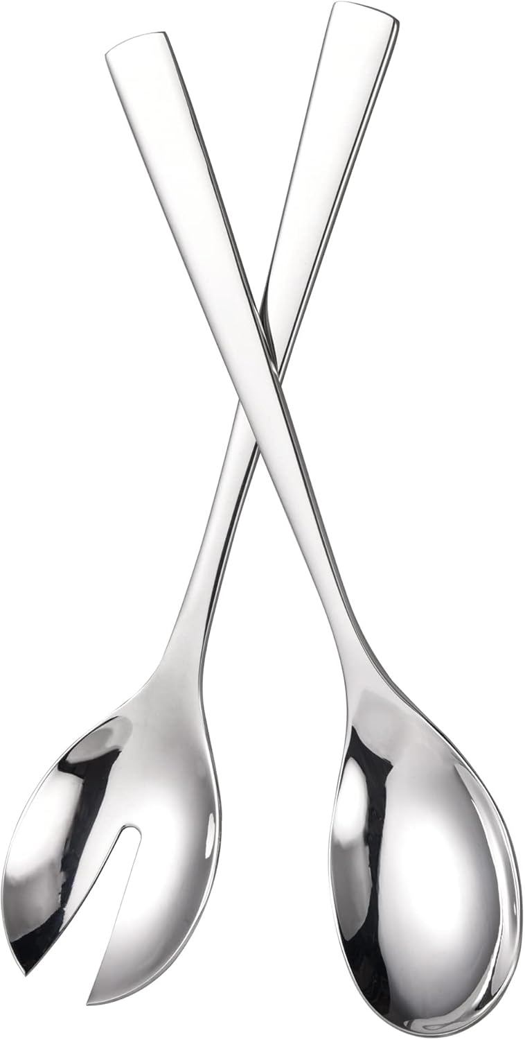 IMEEA Salad Servers 18/8 Stainless Steel Salad Serving Set Salad Fork and Spoon, 10-Inch - Image 1