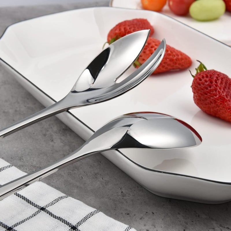 IMEEA Salad Servers 18/8 Stainless Steel Salad Serving Set Salad Fork and Spoon, 10-Inch - Image 2