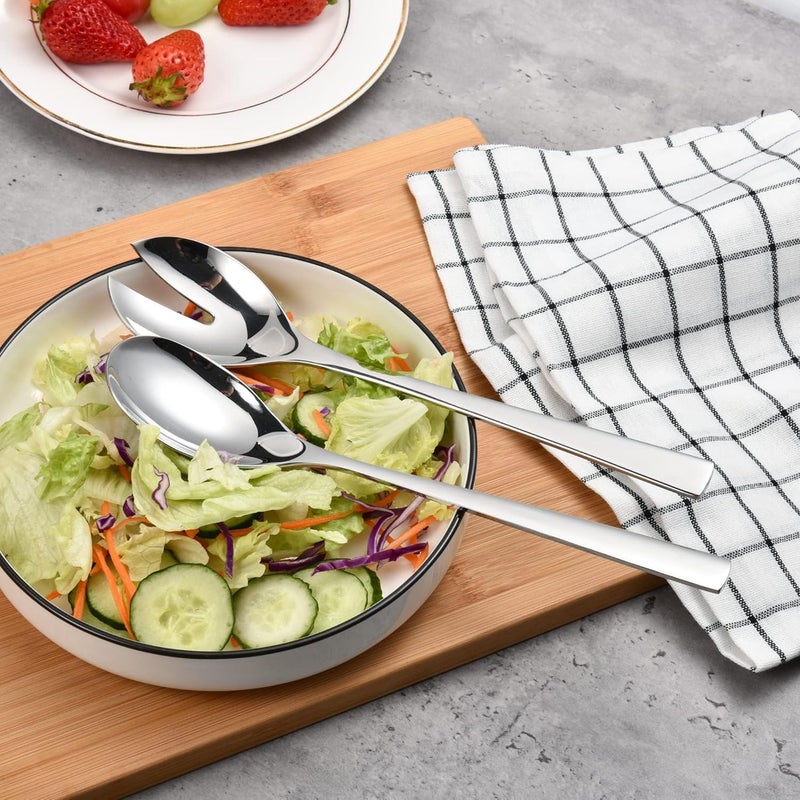 IMEEA Salad Servers 18/8 Stainless Steel Salad Serving Set Salad Fork and Spoon, 10-Inch - Image 3