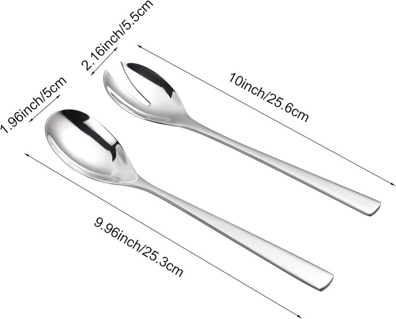 IMEEA Salad Servers 18/8 Stainless Steel Salad Serving Set Salad Fork and Spoon, 10-Inch - Image 5