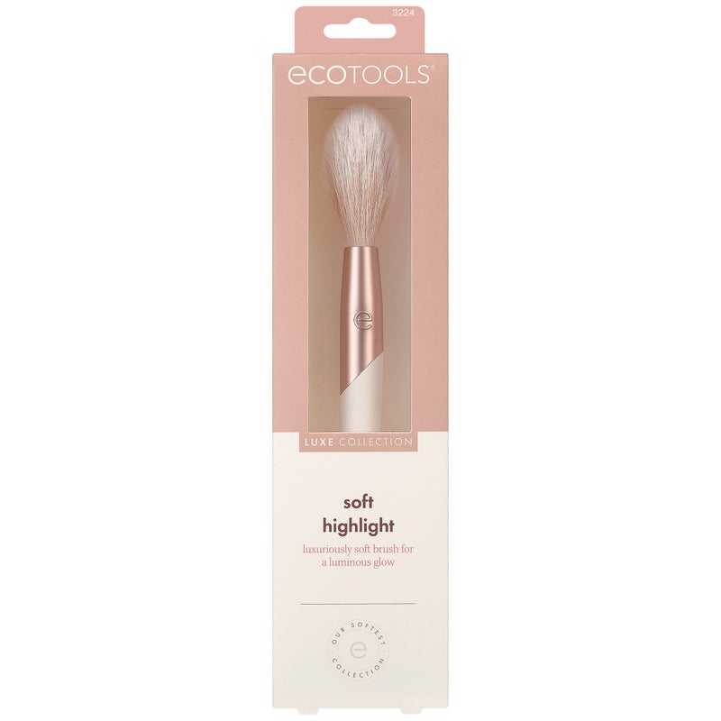 EcoTools Luxe Soft Highlighter Makeup Face Powder Brush, Sheer, Luminous Glow, Premium Quality Makeup Brush, Ultra Soft, Synthetic Bristles, Eco Friendly Face Brush, Cruelty-Free, 1 Count - Image 2