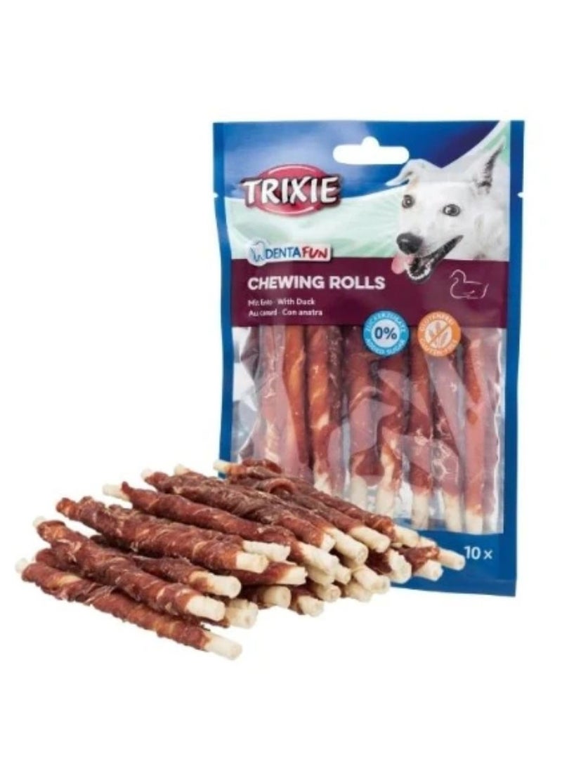 Trixie Denta Fun Duck Chewing Rolls Dog Chew - Image 1