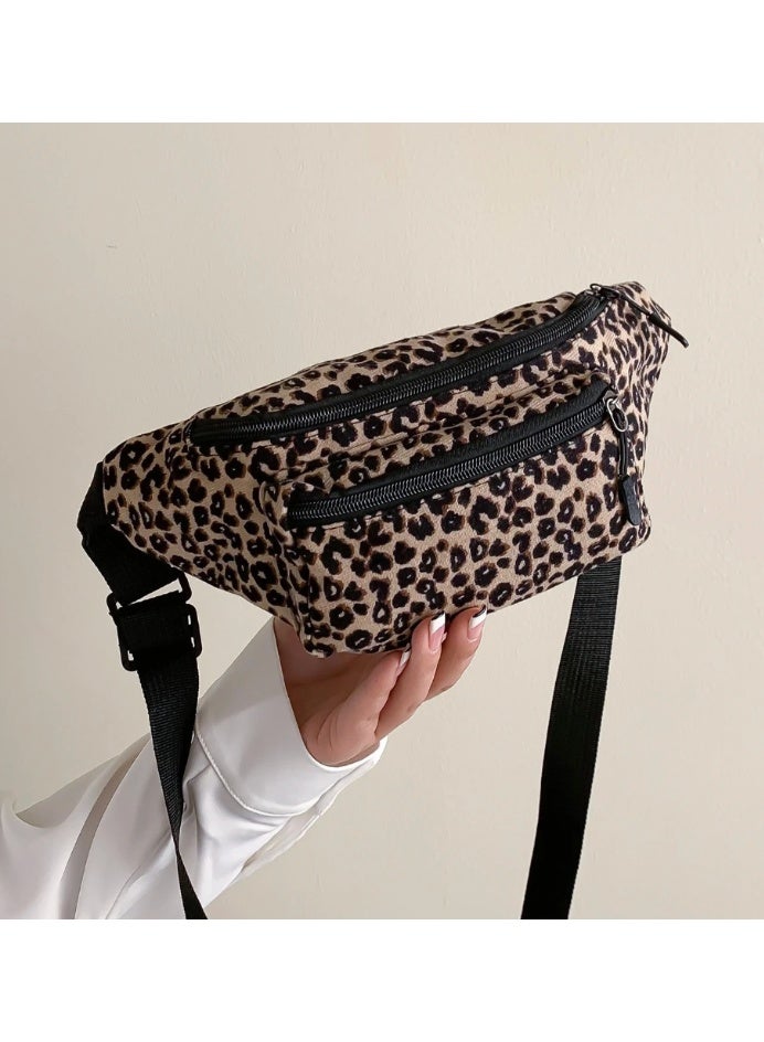 Shein Fashion Leopard Print Multipurpose Sports & Casual Chest Pack / Waist Pack For Women, Fall Winter - Image 1