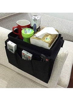 Y&D Sofa TV Remote Control Handset Holder Organiser Caddy Couch Armrest Organizer with 6 Pockets Hanging Storage Bag for Chairs Sofas Armchairs Desk (Black)  - Image 5