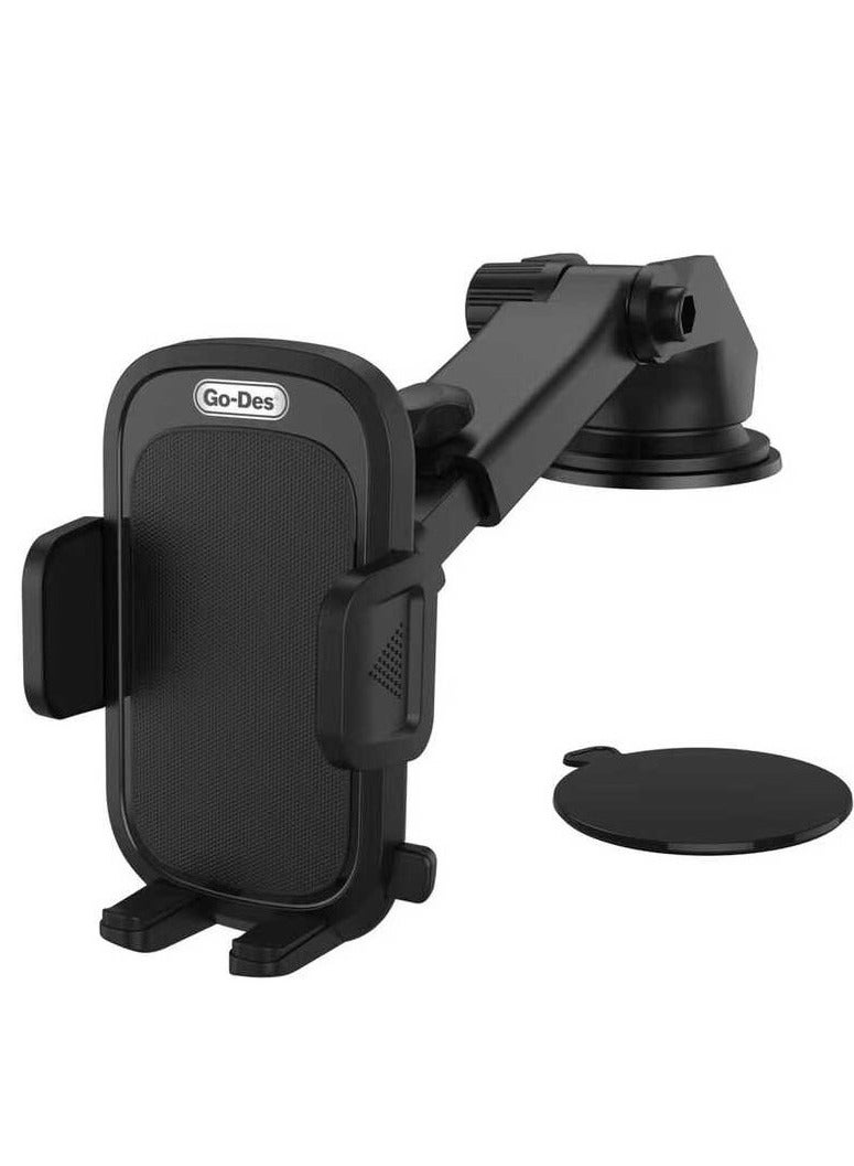 ELTRAZONE Car Mobile Holder – 360° Rotation & Adjustable Stand for Dashboard, Windshield & Air Vent, Universal Car Phone Mount, Black - Image 4